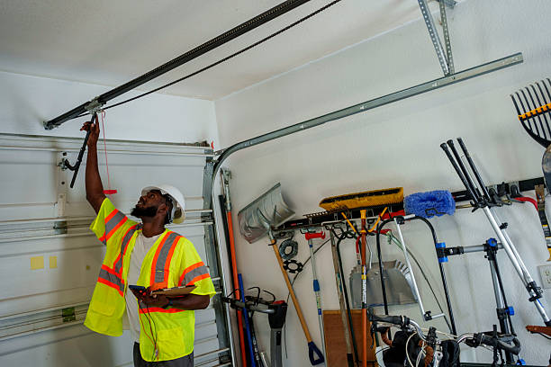 Professional Garage Door Installation technician working in Rosenberg, TX